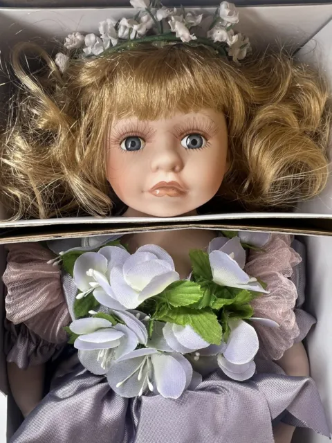 Heritage Signature Collection Porcelain Doll Violet Petals Wings  box New COA 2