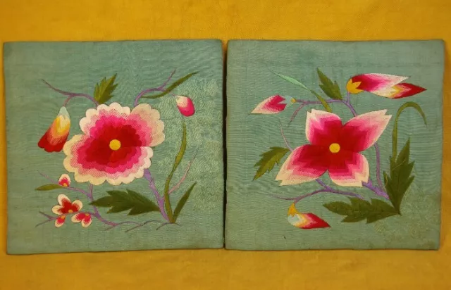 Chinese old hand embroidery pair pillow covers