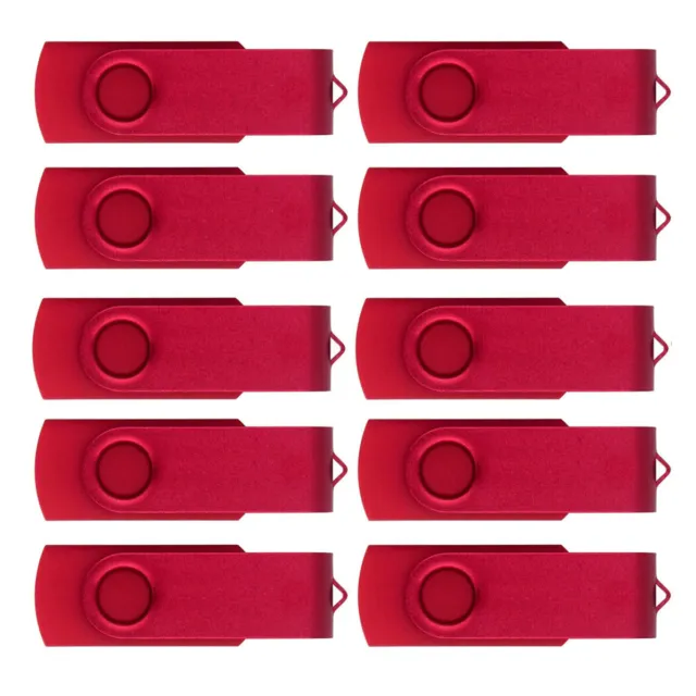 Lot 10PCS Red 16GB Swivel USB Flash Drive Thumb Memory Disk Custom Logo