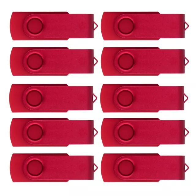 Lot 10PCS Red 16GB Swivel USB Flash Drive Thumb Memory Disk Custom Logo
