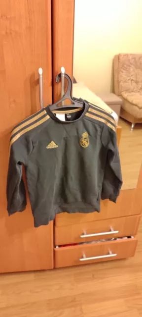 Adidas Real Madrid CF calcio maglione pullover ragazzi taglia S 9-10 anni