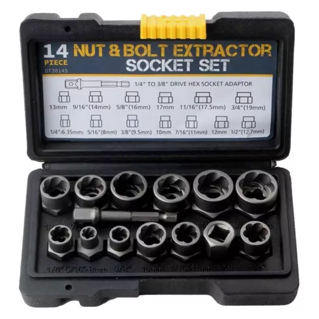 14pcs Impact Bolt and Nut Remover Set, Stripped Wheel Nut1441