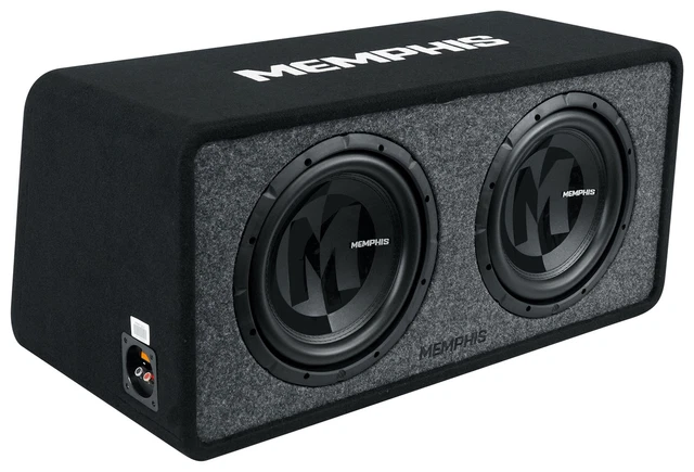 Memphis Audio PRXE12D1 1200 Watt Dual 12" Loaded Subwoofer + Enclosure Box 1 ohm