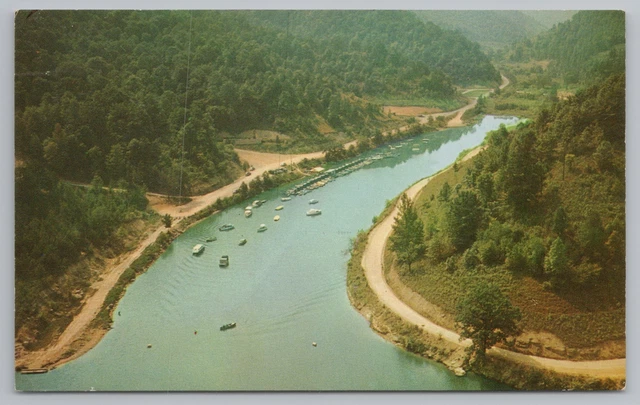 Pikeville Kentucky~Dewey Lake State Park Aerial View~Vintage Postcard