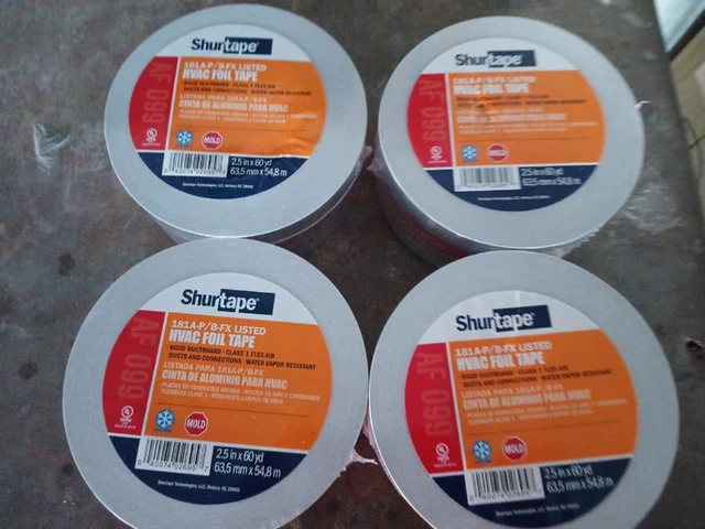 Shurtape 181A-P/181B-FX  HVAC Foil Tape 2.5" x 60 YDS - AF 099 # 16 pcs