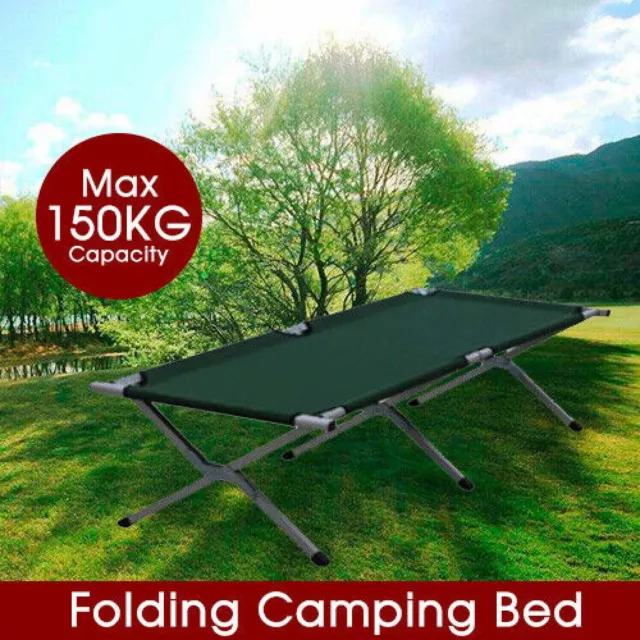 Folding Camping Bed Stretcher Light Weight Camp Portable w/ Carry Bag AU Stock