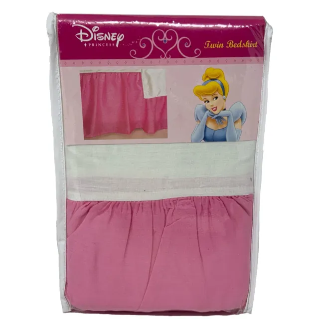 Falda de cama con volantes rosa princesa Disney - talla doble 39 pulgadas x 75 pulgadas