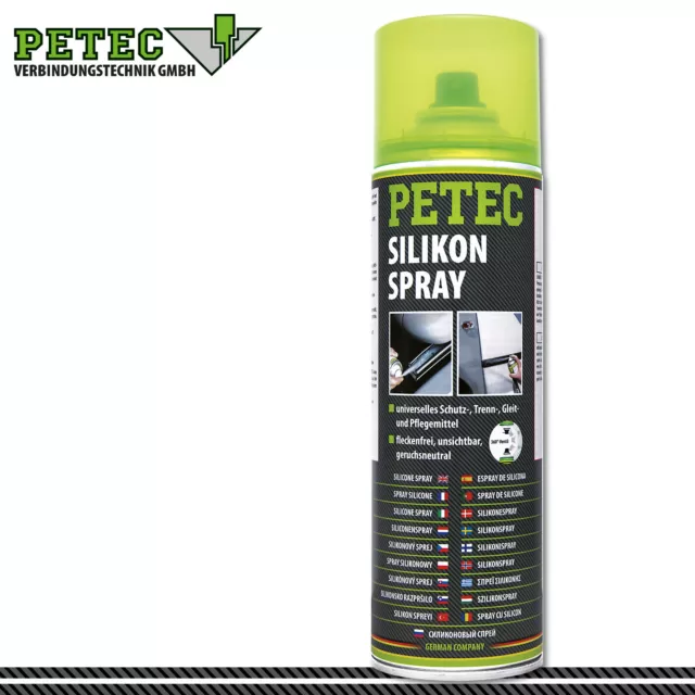 Petec 500ml Silikonspray Wartung Kabel Kunststoff Leitungen Montagehilfe Pflege