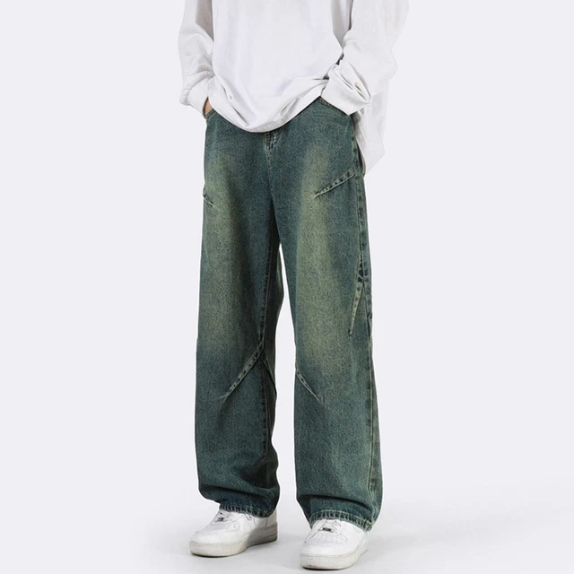 Junliber Donne Y2K Baggy Jeans Vita Bassa Cargo Denim Pantaloni Dritti - Foto 9