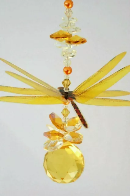 Dragonfly crystal suncatcher, rainbow hanging suncatchers sun catcher gift