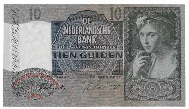 WWII,10 Gulden,P#56b,1942,Netherlands,UNC