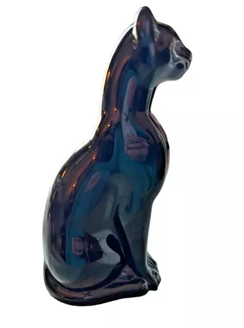 Baccarat Crystal French Black Cat Figurine Made In France Vintage Etched Marking 3