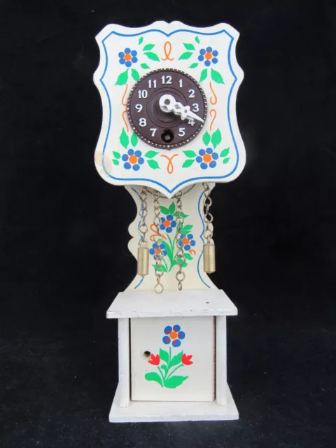 Cuckoo Clocks Miniature Mini Black Forest Germany Wind Grandfather RUNS white