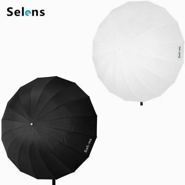 Selens Black / White 16 Ribs Deep Parabolic Umbrella Reflective Studio Lighting