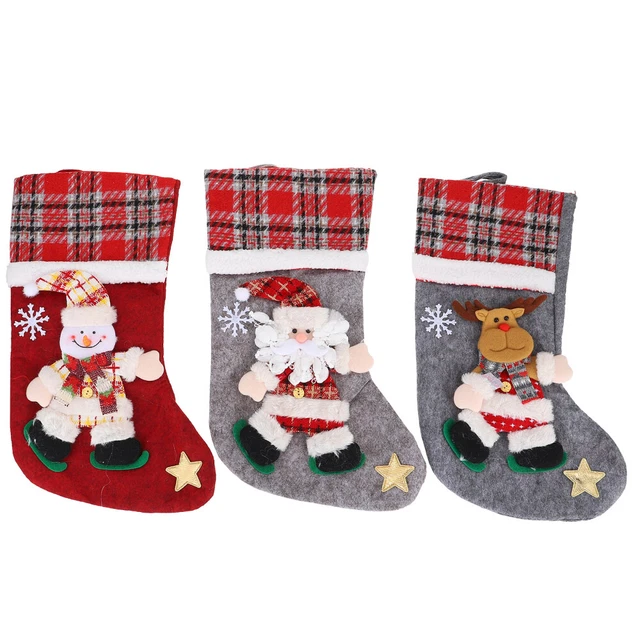 3 piezas Calcetines de Navidad Navidad Bolsas de regalo Santa Bolsa de regalo Caramelos Navidad