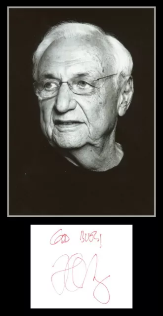 Frank Gehry - American architect - Rare signed card + photo - COA