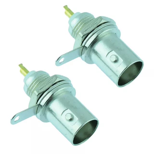 2 x BNC Female Chassis Panel Mount Bulkhead Socket Coaxial Coax Connector