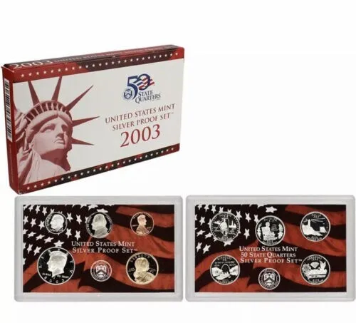 2003-S Silver Proof Set United States Mint  10 Coins Set / Box & COA