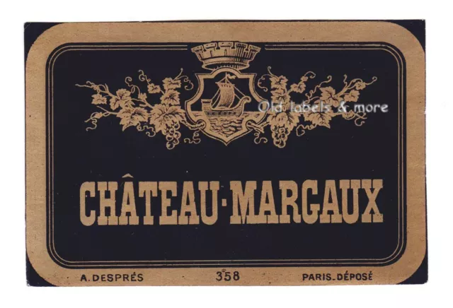 x3749 CHÂT. MARGAUX Wein-Etikett wine label étiquette de vin ~1880/90