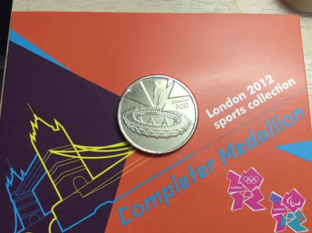 Royal Mint London 2012 Genuine Olympic 50p Official Completer Medallion/No Album