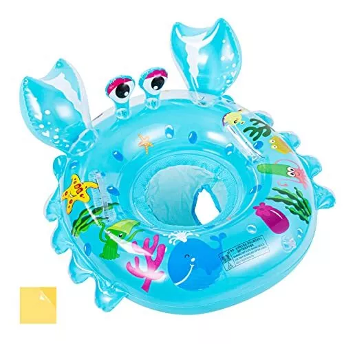 Bouée Siège Gonflable Flottante Anneau Natation Enfant Piscine 6 Mois 3 Ans Bleu