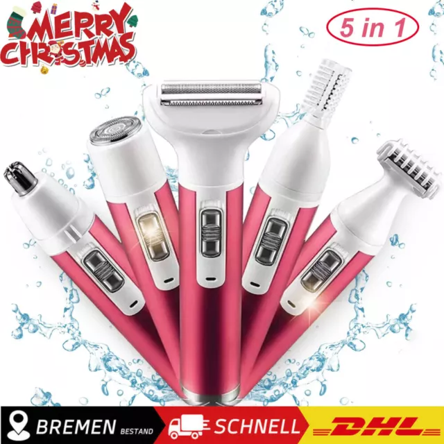 Rasoio elettrico da donna 5 in 1 rasoio intimo indolore tagliacapelli DHL