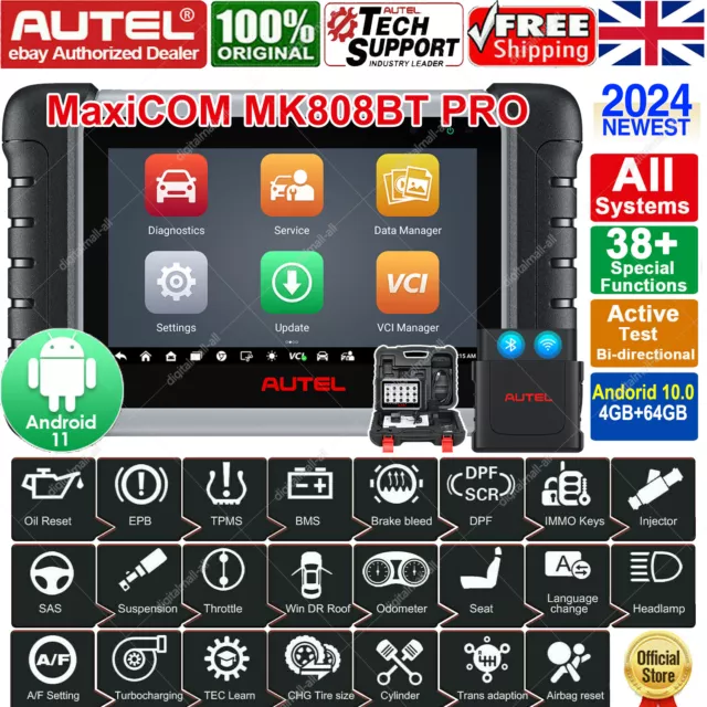 Autel MaxiCOM MK808BT PRO Diagnostic Scanner Bidirectional Full Systems >MK808S