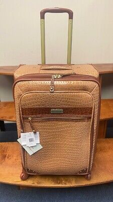 NEW SAMANTHA BROWN classic CROC EMBOSSED 25" SPINNER WHEELED UPRIGHT CARAMEL