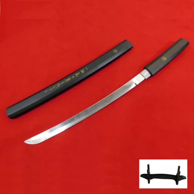 Japanese Katana Samurai Kill Bill Sword With Wood Stand Miniature Black New