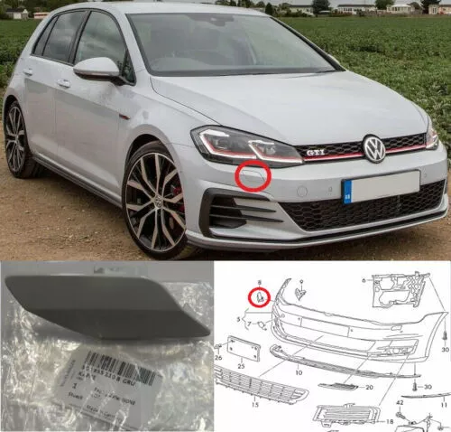 VW Golf GTD Gti Mk7 Original Neu Scheinwerfer Wäscher Abdeckung O/S Bemalt Für