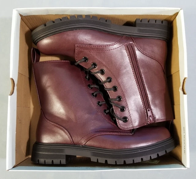 NEW Kohls SO Reindeer Burgundy Women's Combat Boots size 8 BRAND NEW!