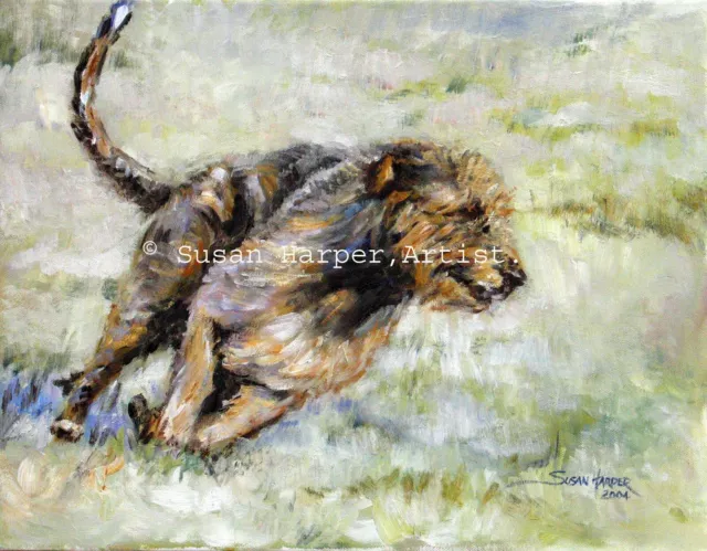 Irish Wolfhound Signed Dog Print by Susan Harper Unmounted