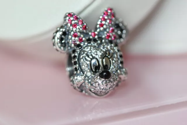 Nib Pandora Disney Le Sparkling Minnie Portrait Charm 791796Nck Box Beware Fakes