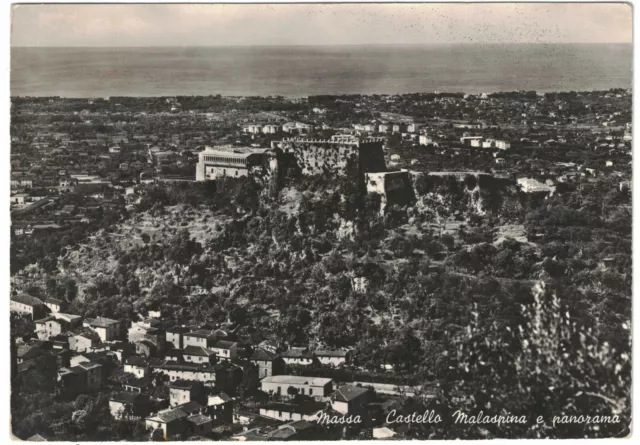 MASSA castello Malaspina e panorama - cartolina viaggiata 1961