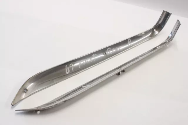 Original 1967 1968 Ford Mustang Coupe Interior Rear Stainless Trim Molding Pair Original 1967 1968 Ford Mustang Coupe Interior Rear Stainless Trim Molding Pair