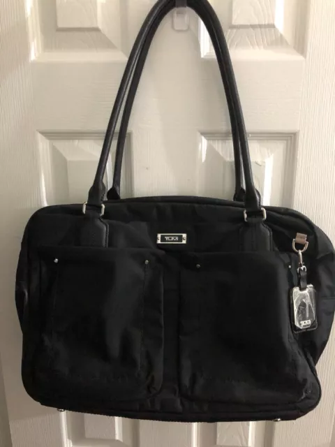 Mint Tumi Black Nylon Cortina (leather metal tag with plasic still on) Bag