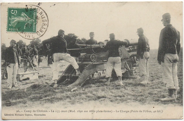 CHALONS SUR MARNE - Marne - CPA 51 - Vie MILITAIRE - le camp - Artillerie Canons