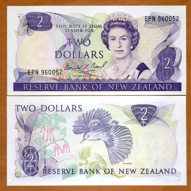 New Zealand, $2, ND (1989-1992), P-170c, QEII, UNC Last Prefix
