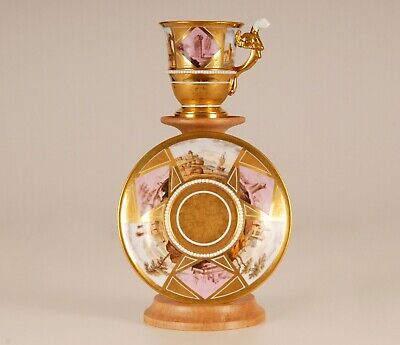 Antique Regency porcelain French cabinet cup & saucer gilt 19th c Sevres style