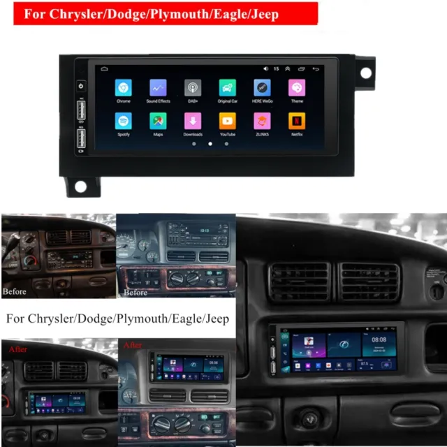 6.8'' Stereo Radio GPS Navigation For Jeep Grand Cherokee 1993-98 Wrangler 97-02