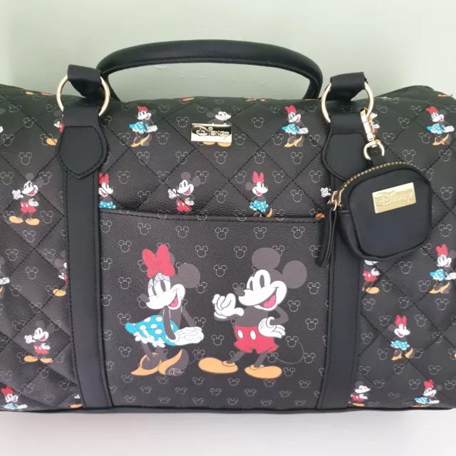 Disney Mickey Minnie Mouse Weekend Bag Shoulder Shopping NEW  Primark Black 2pc