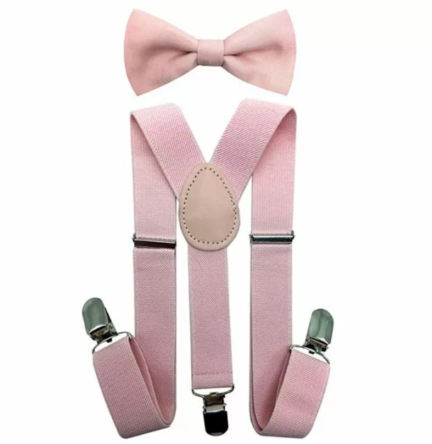 Wedding Pink toddler bow tie and suspenders set for baby, 5 to 6 years old boy