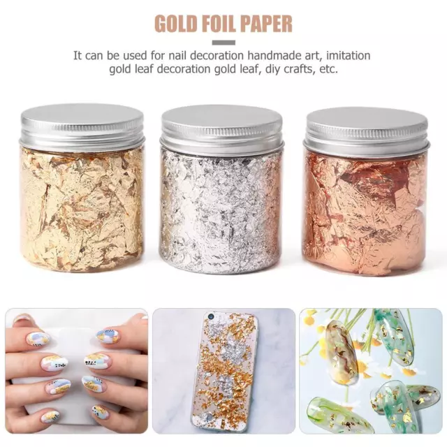 3 Box Pigment Nail Art Decoration Decals Nail Foil Paillette for Resin Painting