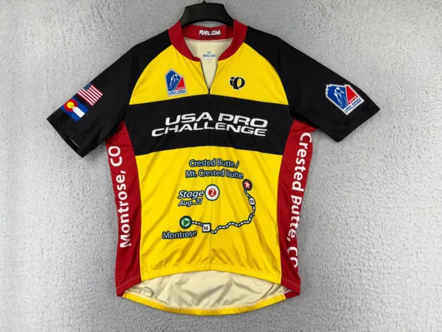 Pearl Izumi Cycling Jersey Adult Large Yellow 1/2 Zip USA Pro Challenge Montrose