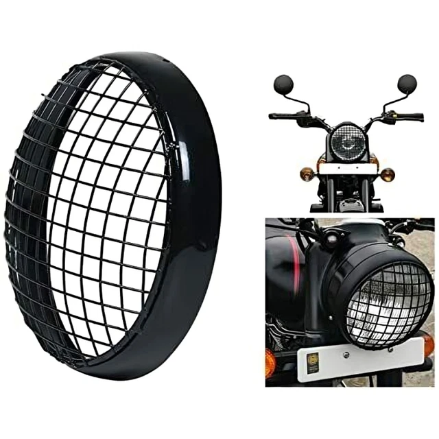7'' HEADLIGHT GRILLE Black For Royal Enfield Classic Bullet & Electra