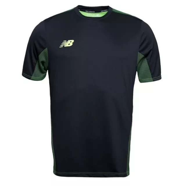 New Balance Mens Tech Training WSTM623 Size Medium Black Green Tshirt NWT $50