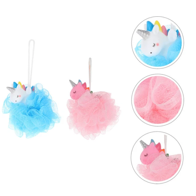 2 pz unicorno-palla da bagno sport sfregamento spugna Luffa-spugna-doccia rosa
