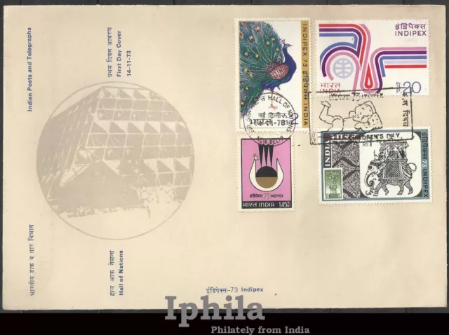 Indipex Peacock Elephant peafowl birds wild animals 1973 FDC   Indien Inde India