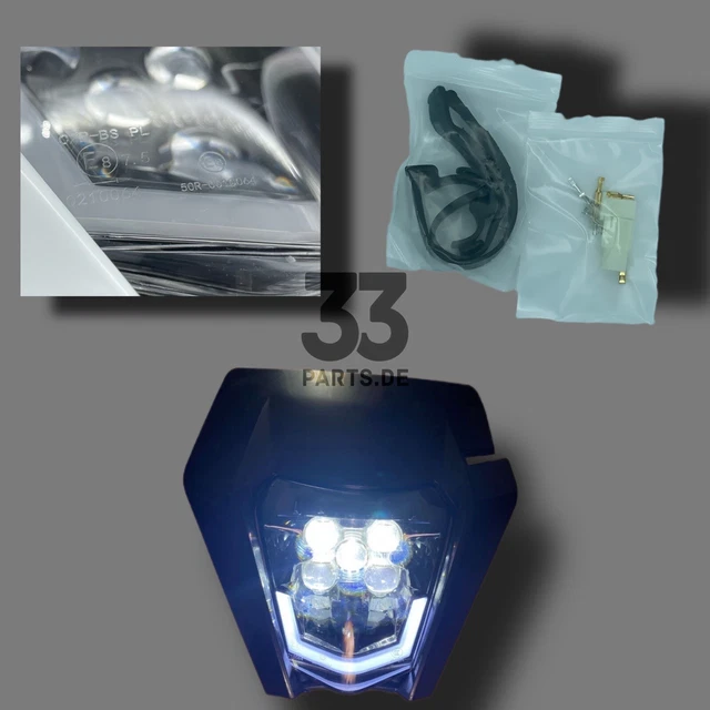 Ktm Exc Led Scheinwerfer Mit E Nummer LED SCHEINWERFER LICHTMASKE KTM EXC SMC Husqvarna mit E-NUMMER!! EUR