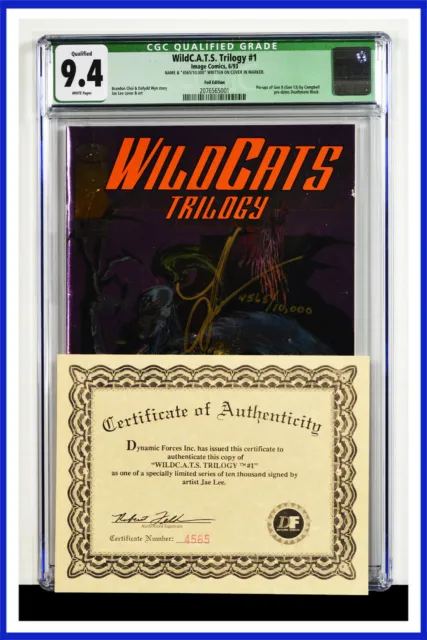 WildC.A.T.S.Trilogy #1 CGC Graded 9.4 Image 1993 Signed W/COA Foil Ed Comic Book